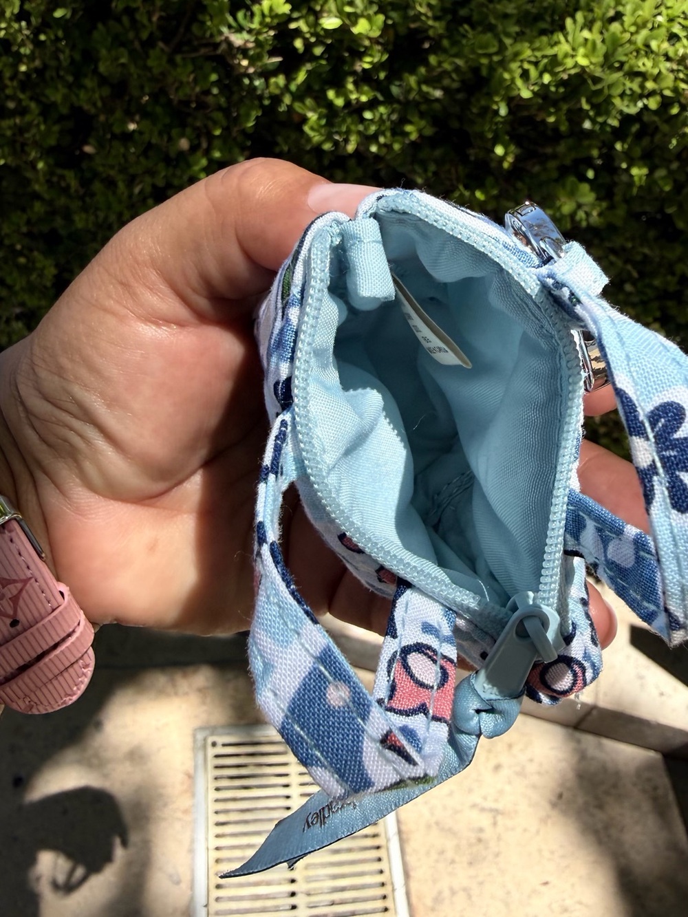 Vera Bradley Quilted Mini Tote Keychain in Light Blue, Pink and Navy - Picture 5 of 5